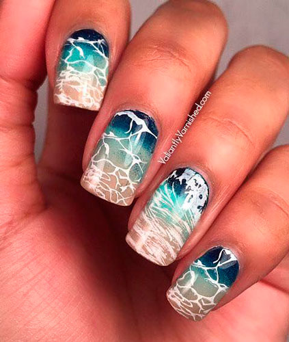 Дизайн ногтей в морском стиле