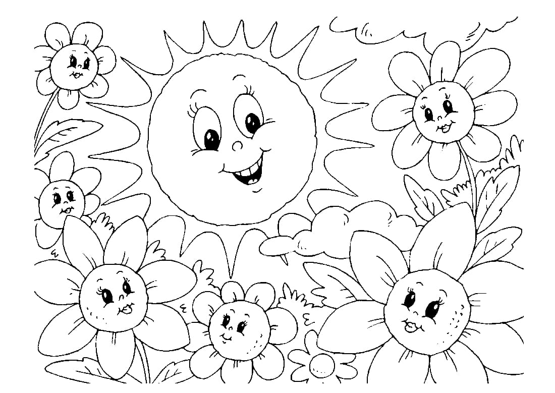 Раскраски для детей на тему лето