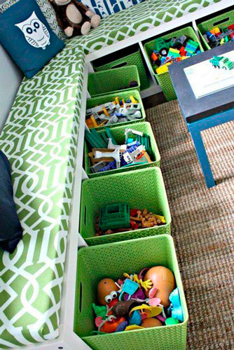Как расставить мебель в детской комнате: хранение игрушек 4