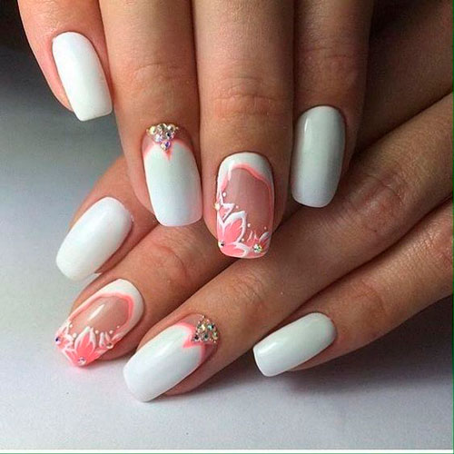 фото дизайна ногтей в белом цвете 4