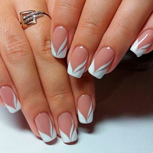 романтичный дизан ногтей в белом цвете