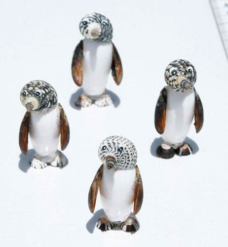 пингвины из ракушек