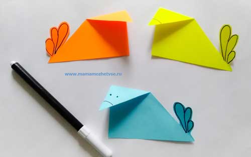 Аппликация “Птички” из бумаги для детей 4-6 лет