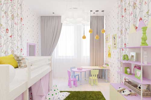 цвета в детской комнате для девочки 7 лет
