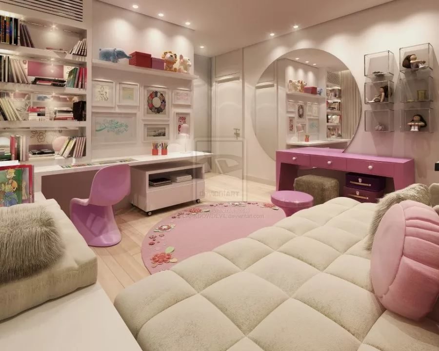розовая комната для школьницы