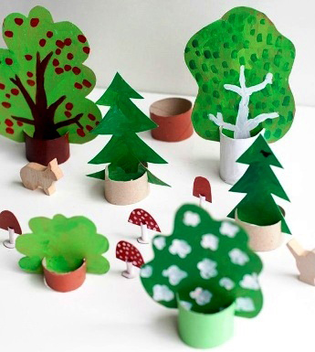 Объемная аппликация дерево из цветной бумаги поэтапно для детей