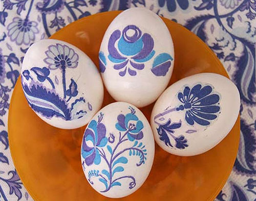 Красим яйца на Пасху: оригинальные идеи с помощью салфеток 2