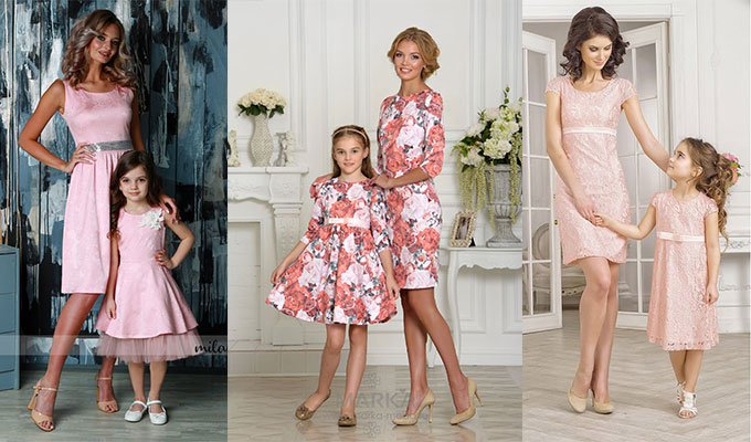 Одинаковые платья для мамы и дочки на выпускной из детского сада или школы