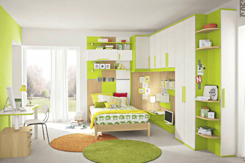 детская комната в зеленом цвете