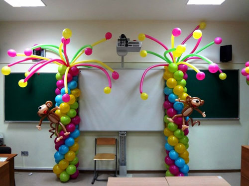 украшение класса к 1 сентября воздушными шарами
