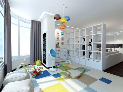 дизайн однокомнатной квартиры с детской зоной