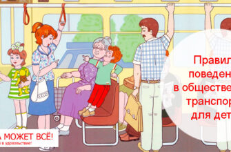 Правила поведения в общественном транспорте для детей в картинках