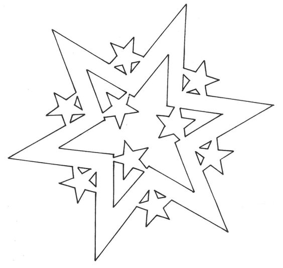 новогодний шаблон звезд для окна для вырезания из бумаги 3