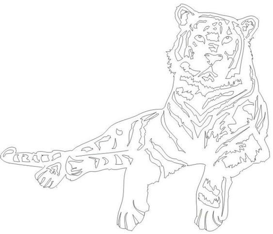новогодний шаблон тигр для окна для вырезания из бумаги 2