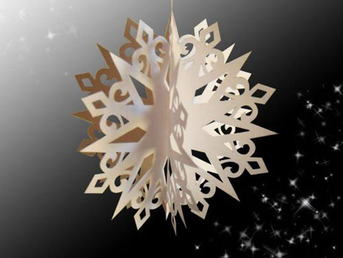 объемные снежинки из бумаги на новый год интересные и новые идеи 3