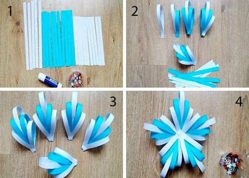 как сделать объемные снежинки из бумаги своими руками на Новый год