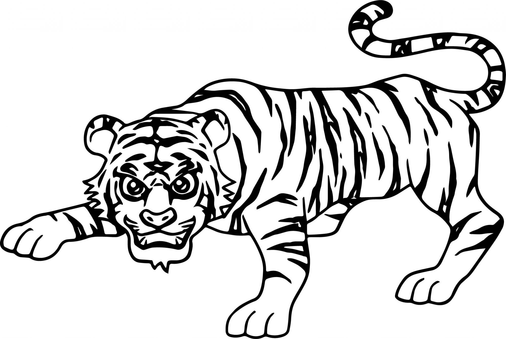 Раскраски тигр на Новый год для детей 6 лет