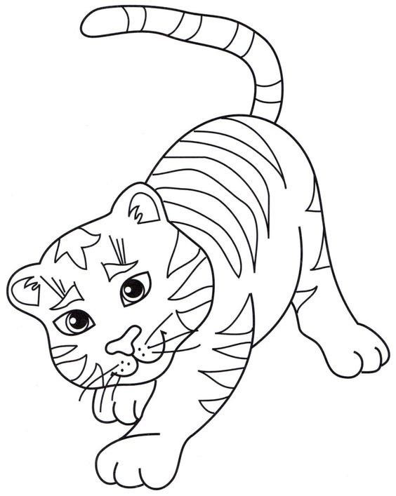 тигр рисунок на Новый год раскраска 3