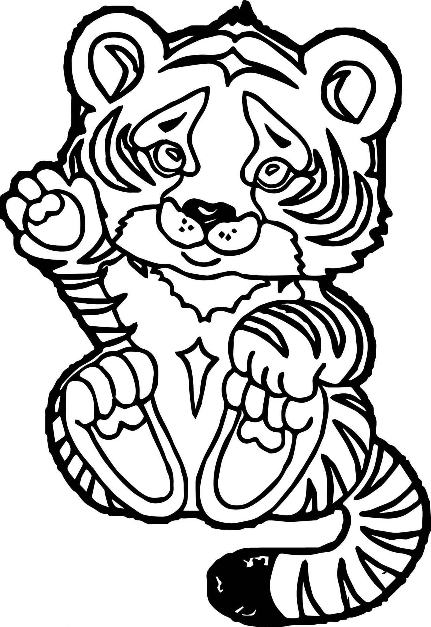 Раскраски тигр на Новый год для детей 3 лет