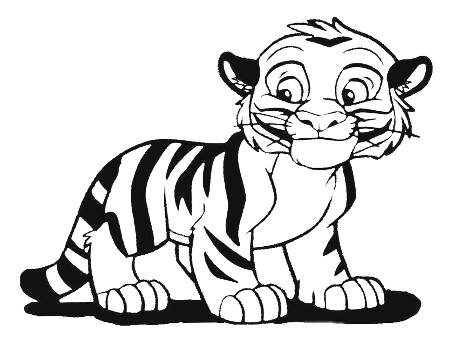 Раскраски тигр на Новый год для детей 7 лет