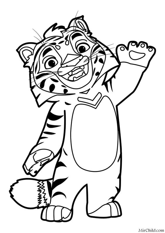 тигр рисунок на Новый год раскраска 6
