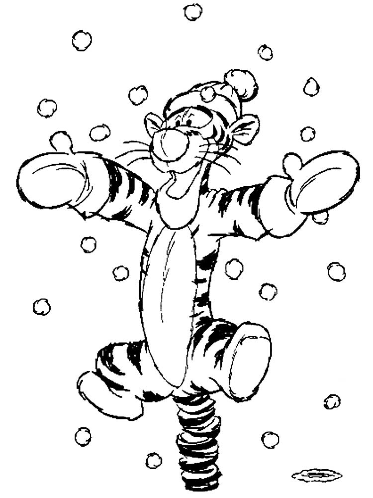 Раскраски на Новый год тигра 2022 для детей 9