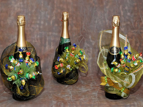 шампанское на Новый год украсить своими руками 10