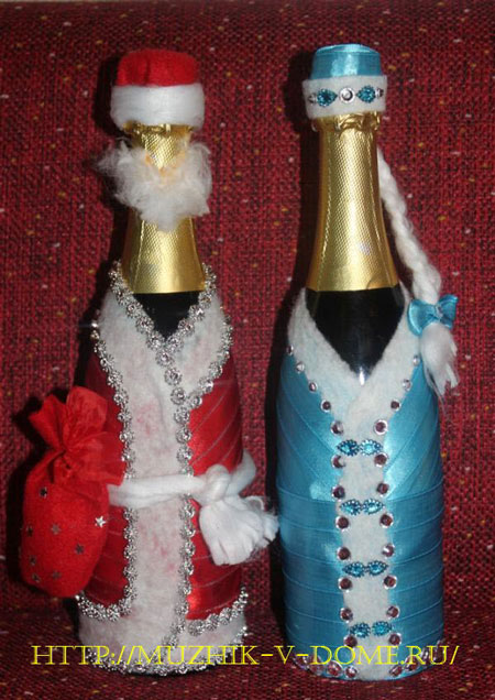 как украсить шампанское на новый год своими руками фото пошагово 8