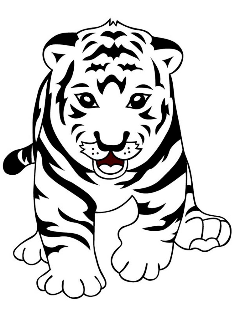 Раскраски тигр на Новый год для детей 9 лет