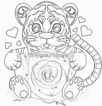 тигренок вытынанка на окно из бумаги