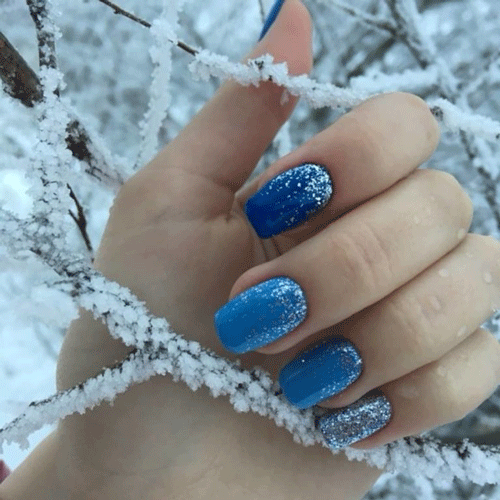 Зимний дизайн ногтей на короткие ногти 3
