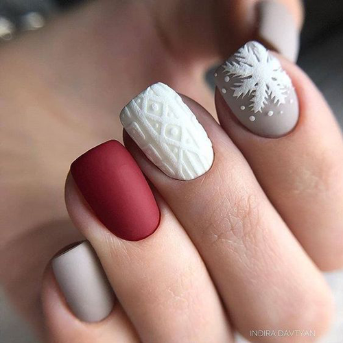 красивые зимний дизайн ногтей фото на короткие ногти 10