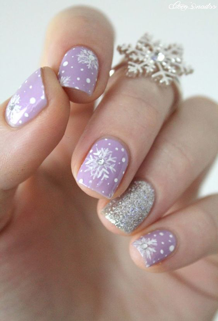 красивые зимний дизайн ногтей фото на короткие ногти 5