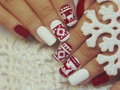 красивые зимний дизайн ногтей фото на короткие ногти 3