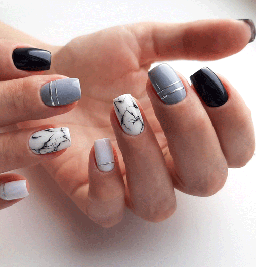 дизайн ногтей на короткие ногти зимний вариант 3
