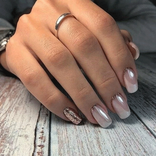 дизайн ногтей на короткие ногти зимний вариант 6