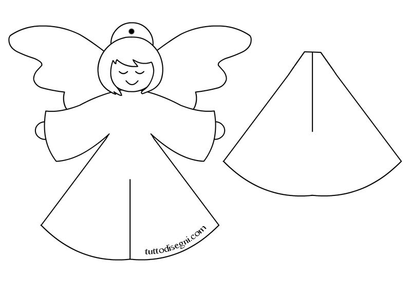 Шаблоны поделка рождественский ангел из бумаги 9