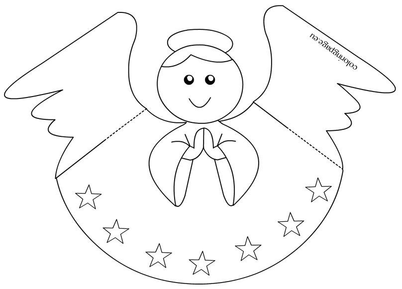 Шаблоны поделка рождественский ангел из бумаги 2