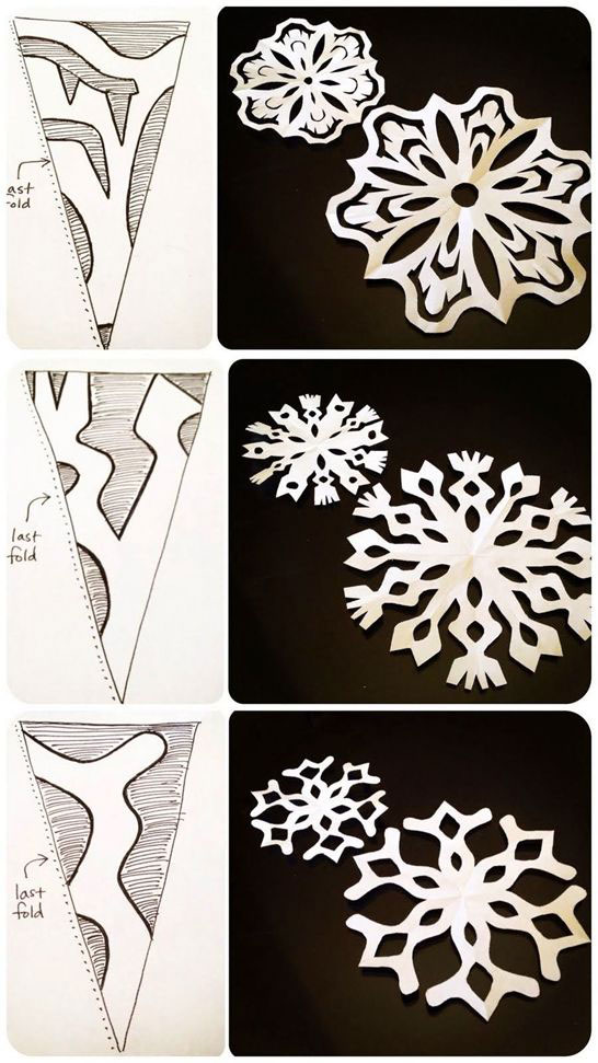 красивые снежинки из бумаги схемы 7