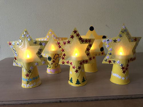 новогодний фонарик из бумаги своими руками шаблоны для детей в садик 3