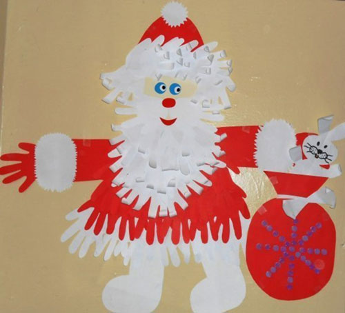 новогодняя поделка дед Мороз в школу своими руками 4