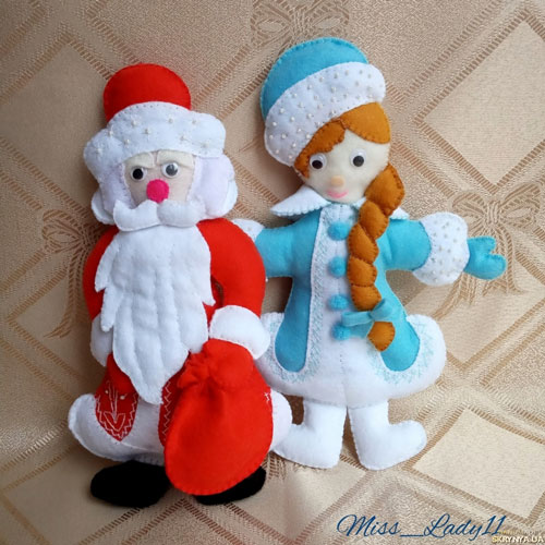 Новогодняя поделка Дед Мороз и Снегурочка