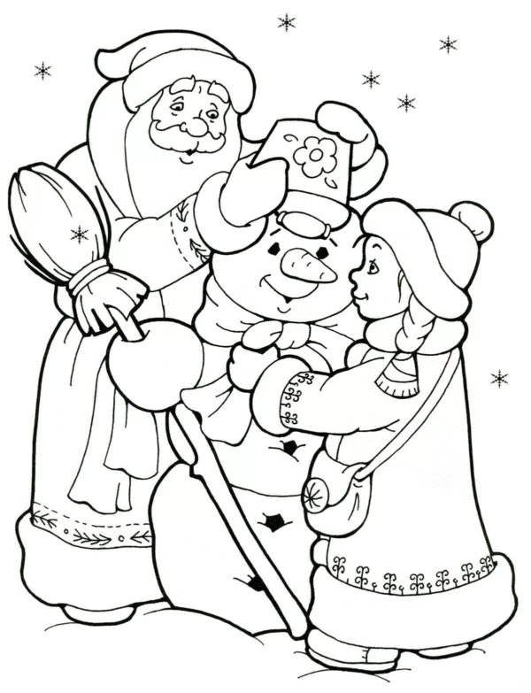 новогодние раскраски дед мороз для детей для распечатки 8