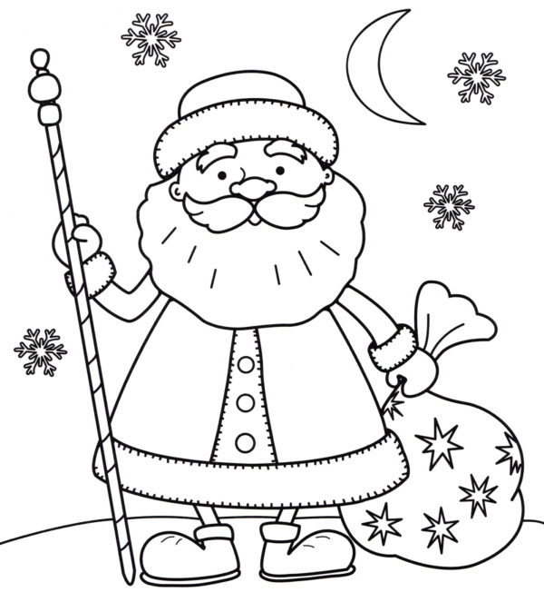 новогодние раскраски дед мороз для детей для распечатки 4