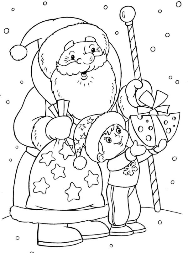 новогодние раскраски дед мороз для детей для распечатки 5