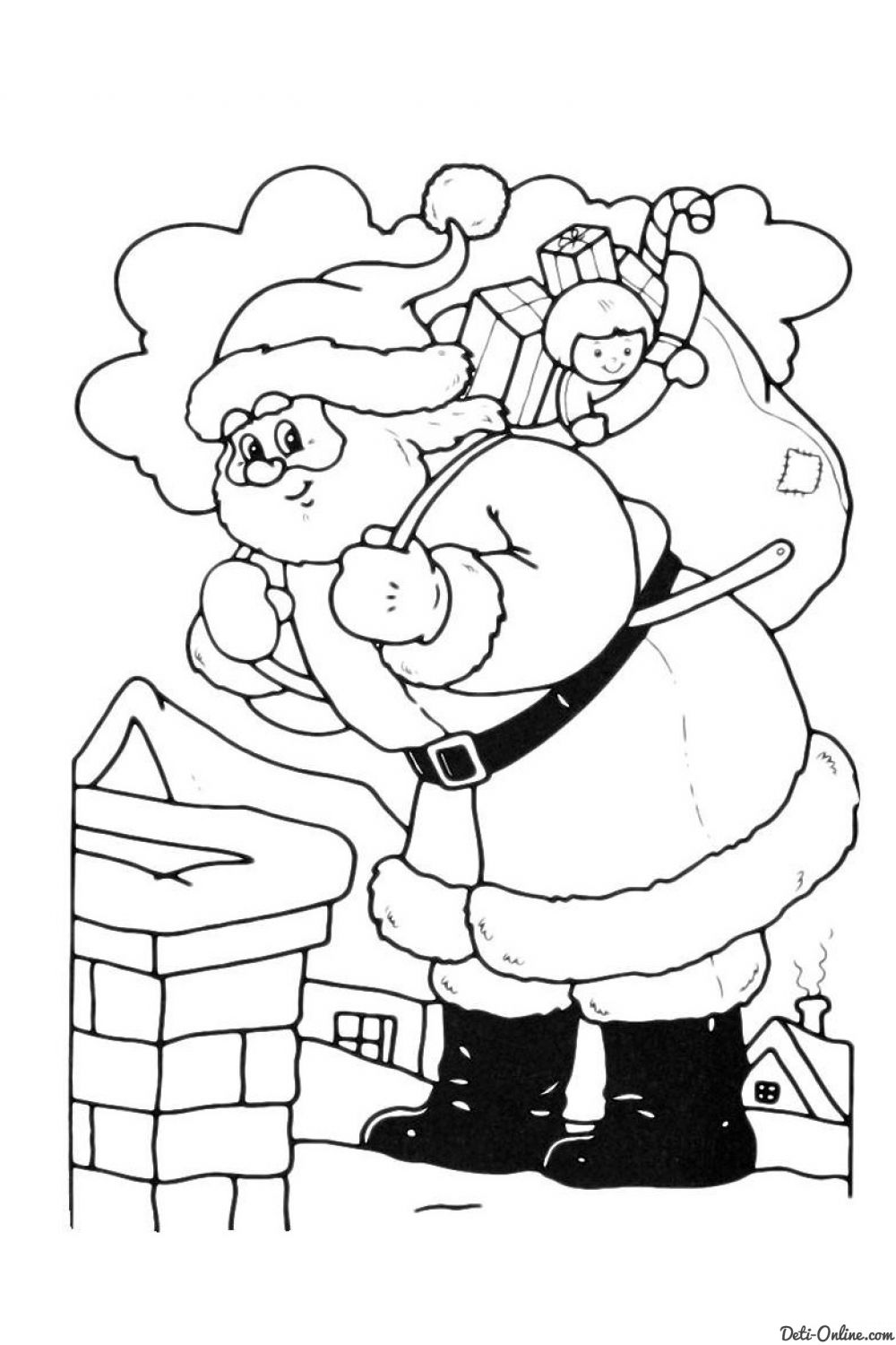 новогодние раскраски Дед Мороз и Снегурочка для детей 6