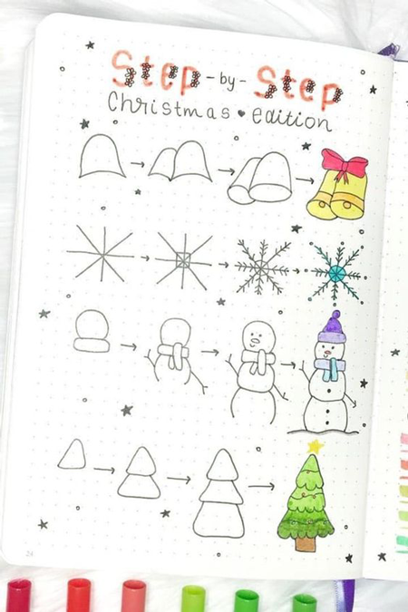 картинки для срисовки для начинающих на Новый год карандашом для срисовки 3