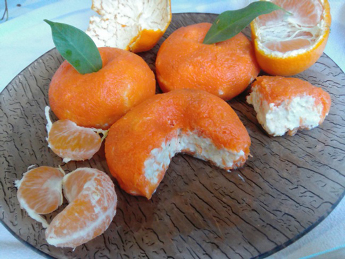 салат "мандаринки" на Новый год с крабовыми палочками