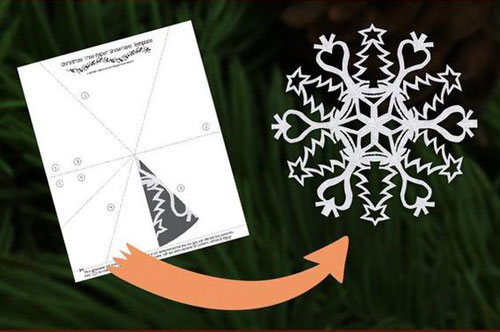 схема снежинки для вырезания красивые трафареты 3