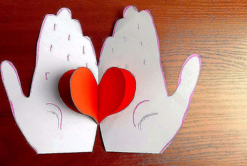 валентинка своими руками на 14 февраля подруге 2